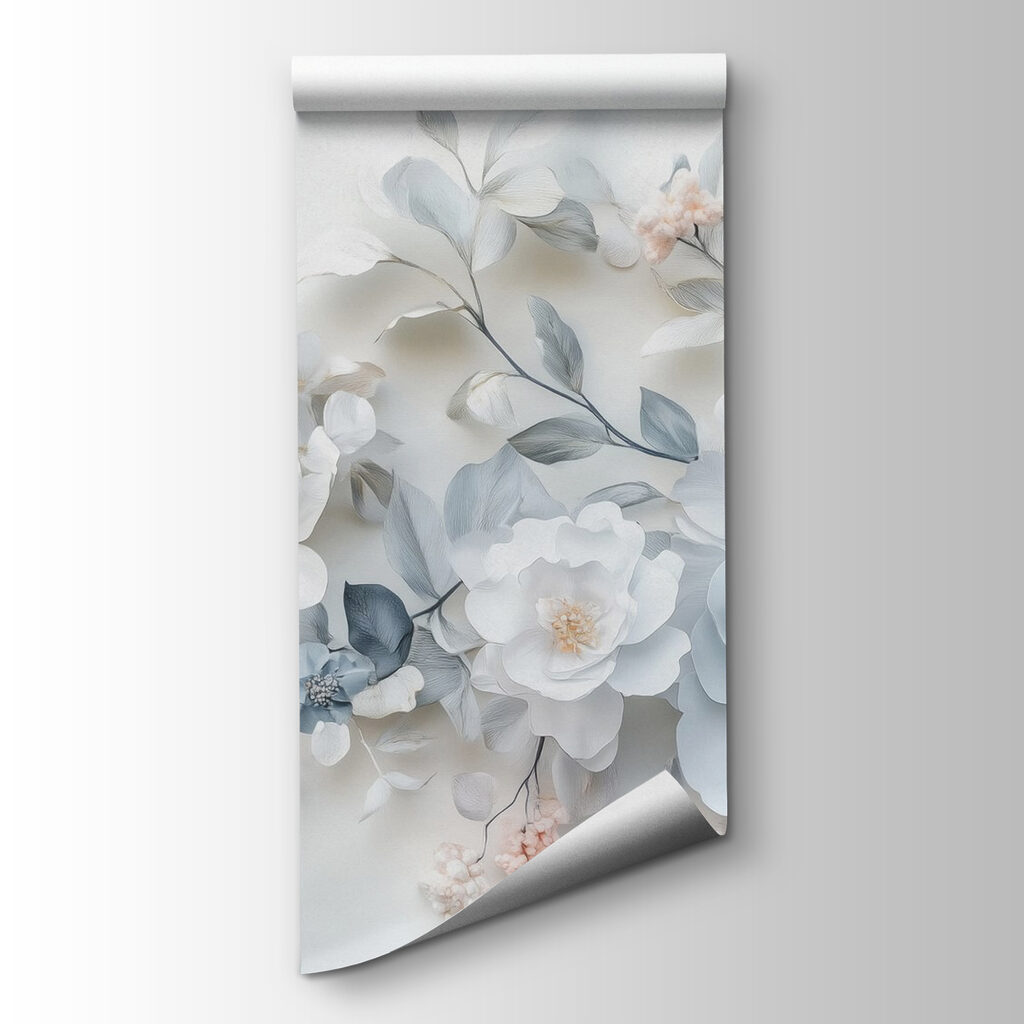 Group of flowers on a white surface