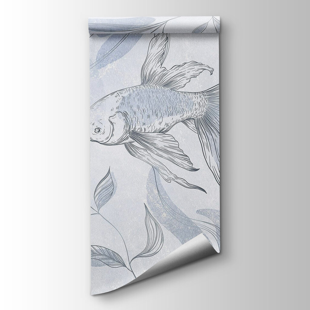 Drawing of a fish and plants