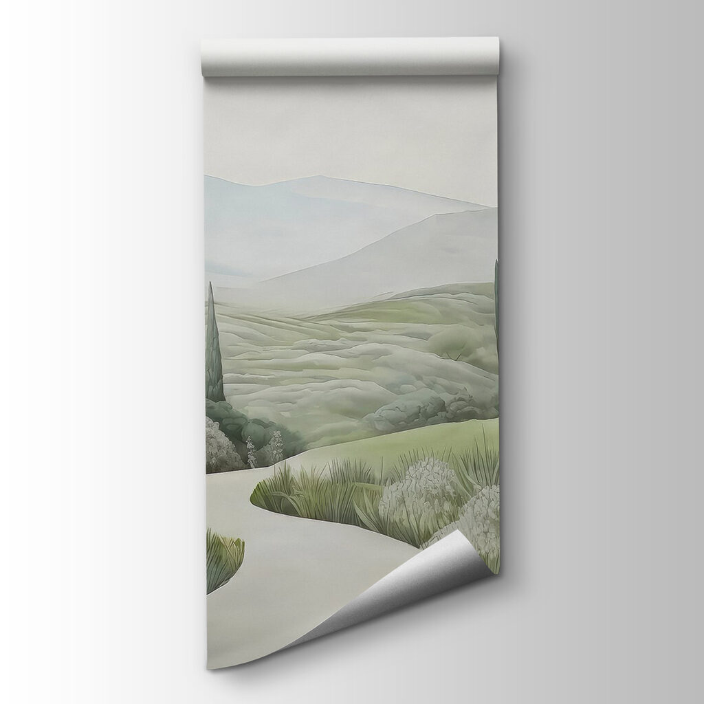 Landscape with a path and trees