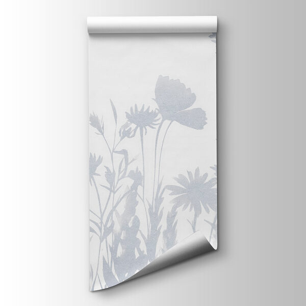 White flower silhouettes