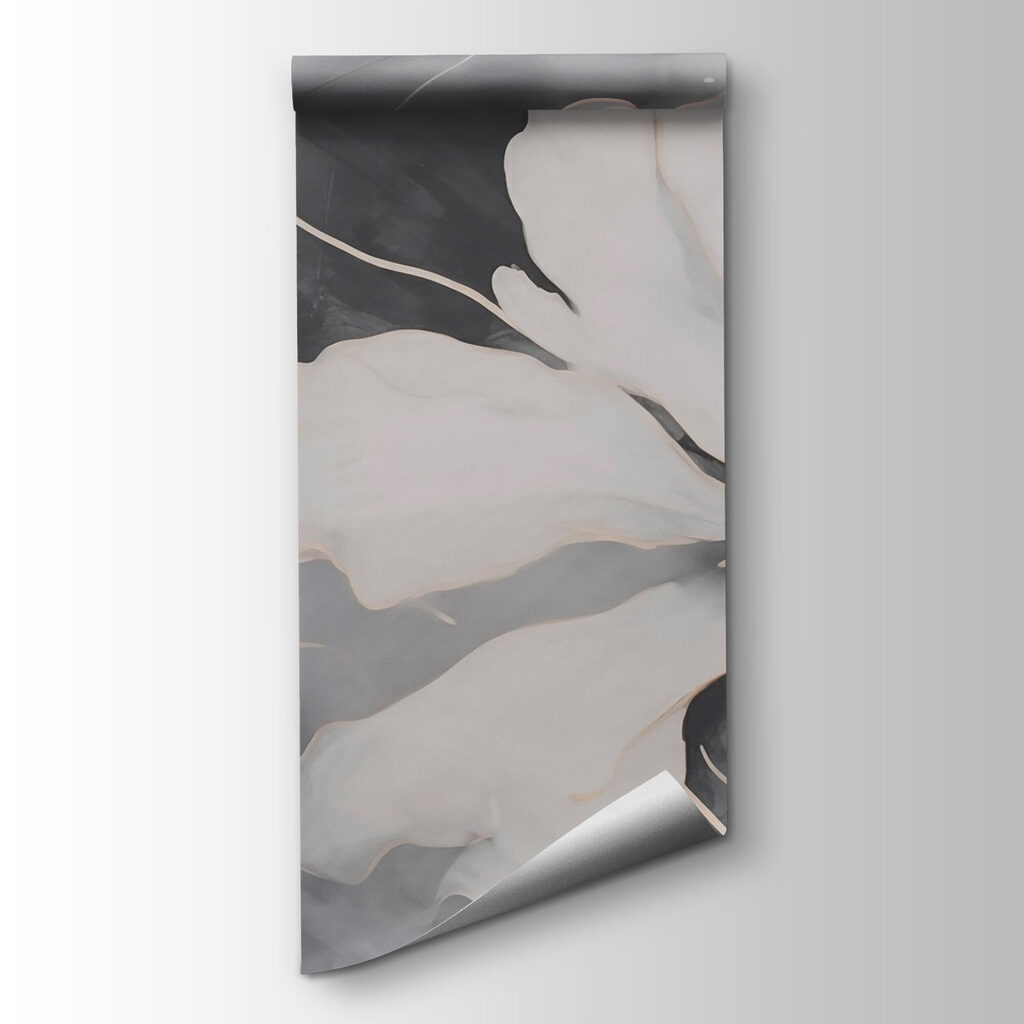 White flower on a black and white background