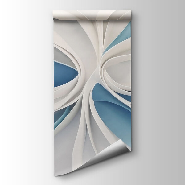 White and blue swirls