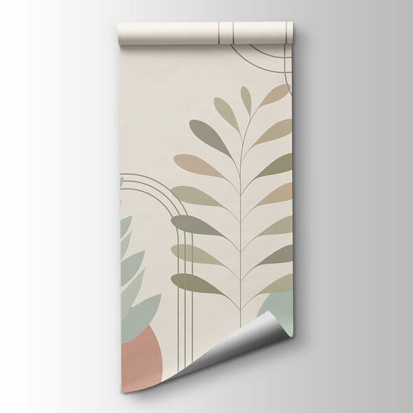 Abstract botanical design with soft colors