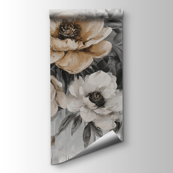 A painting of flowers on a white background A painting of flowers on a white background