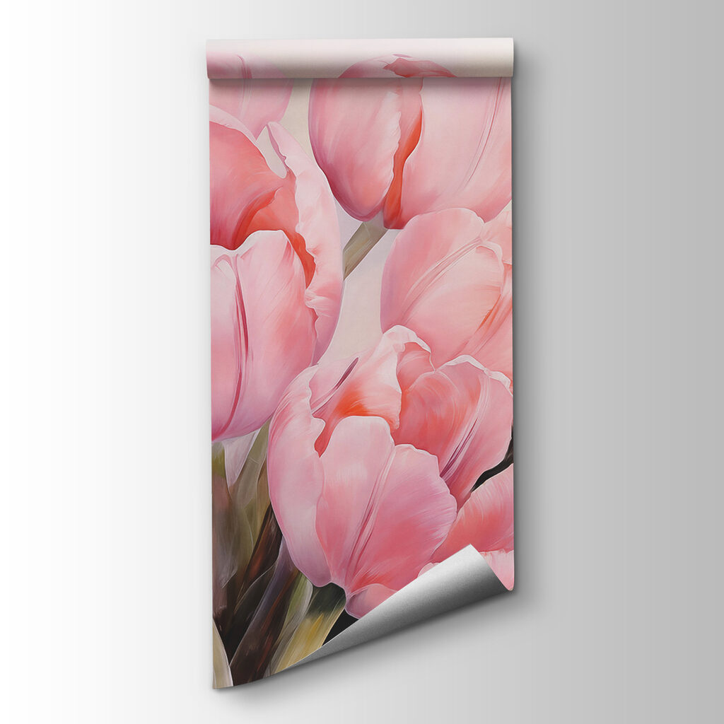 Close up of pink tulips