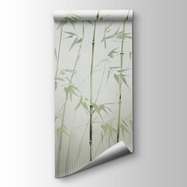 Bamboo stems with leaves painted on them