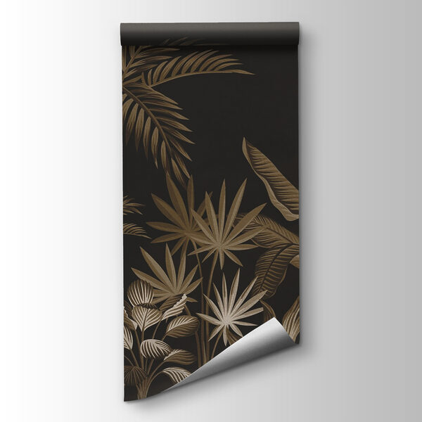 Wallpaper with plants and leaves