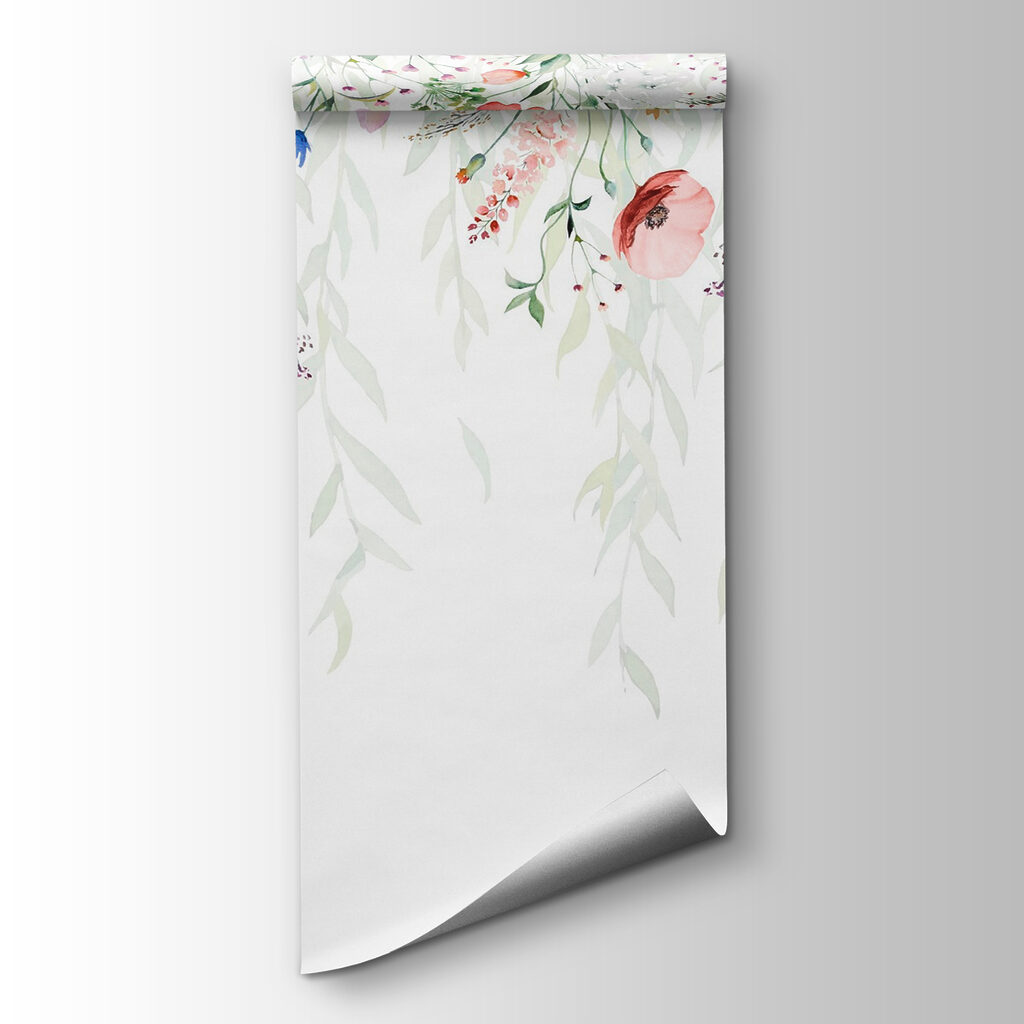 Watercolor painting of flowers and leaves Watercolor painting of flowers and leaves