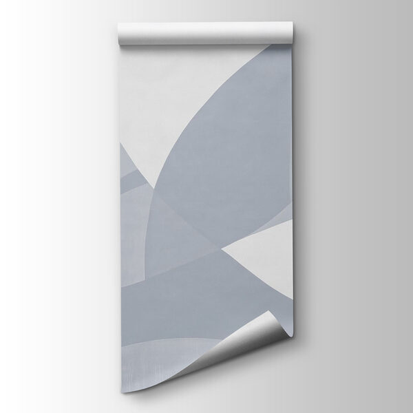White and grey wall with geometric shapes