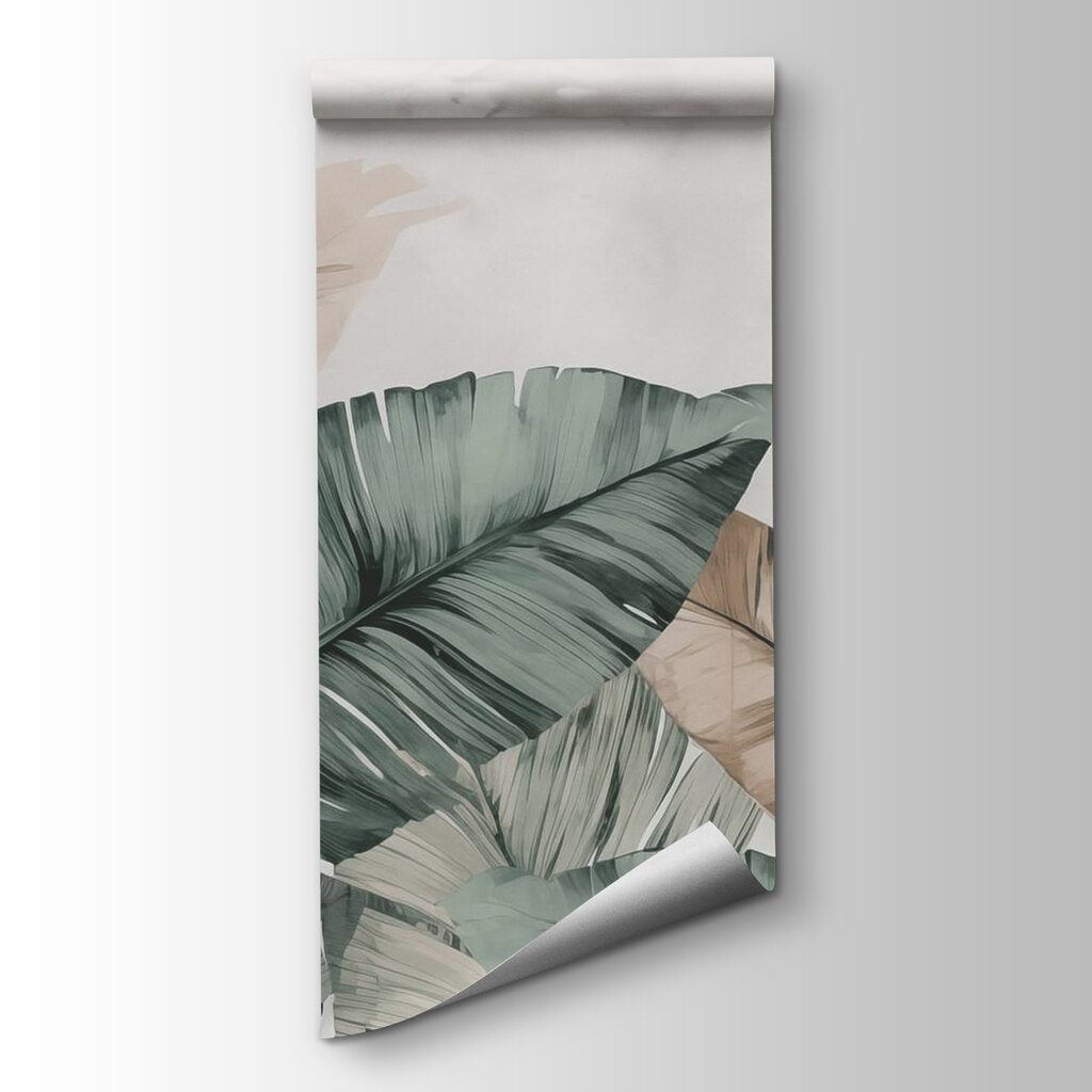 Serene leaves in soft pastel tones