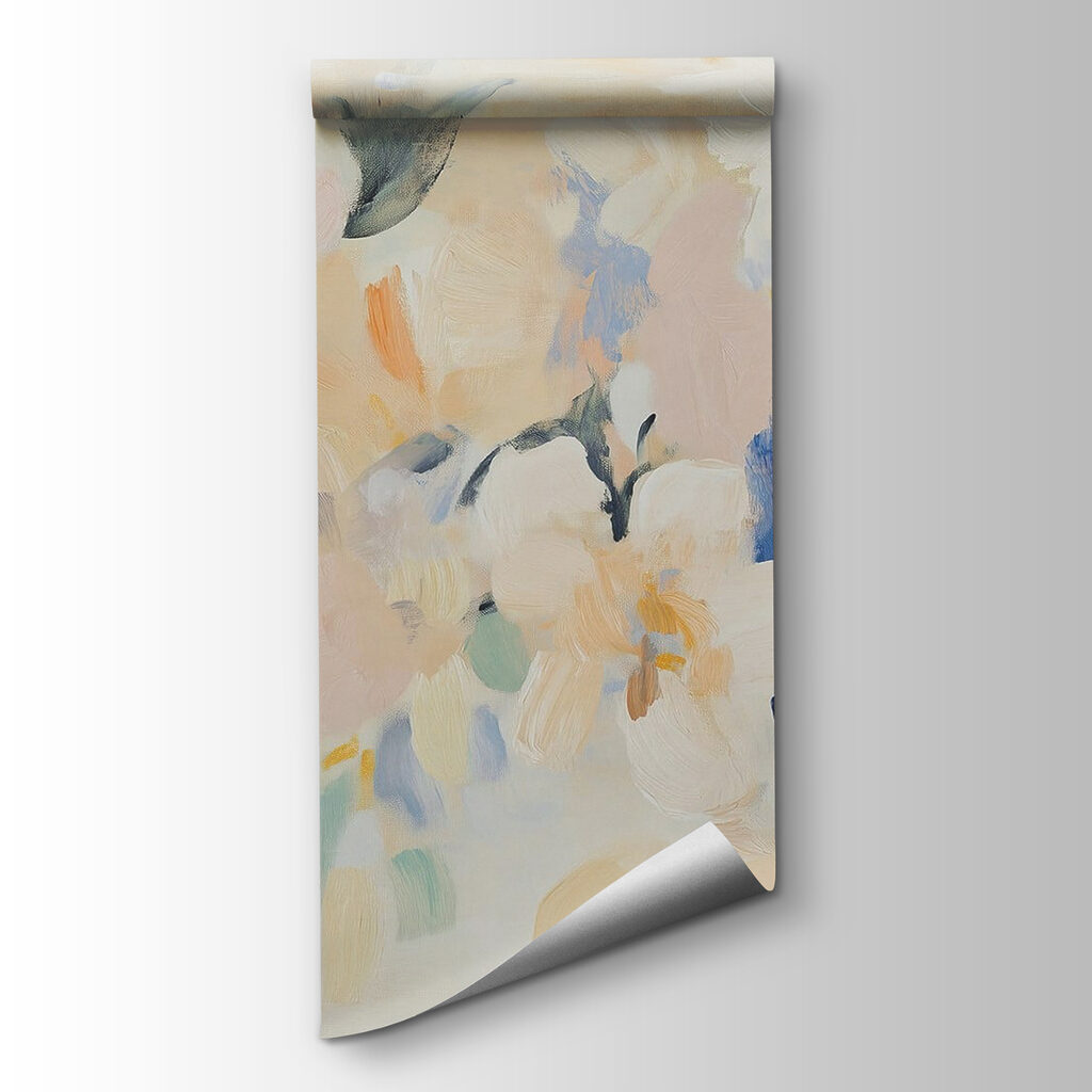 Painting of flowers on a white surface