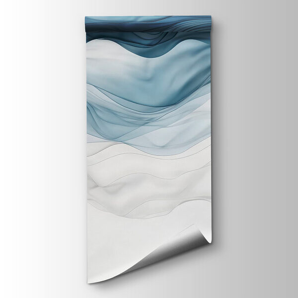 Blue and white wavy fabric