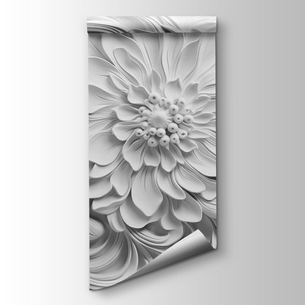 White flower with leaves