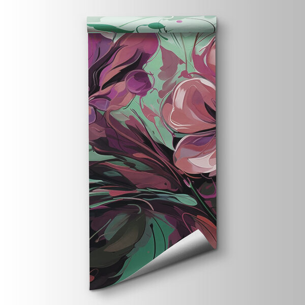 Painting of flowers on a green background Painting of flowers on a green background