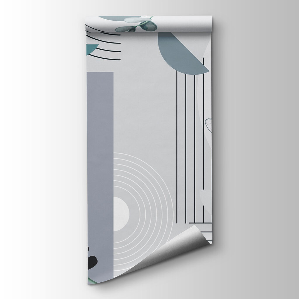 Wallpaper with a flower and leaves Wallpaper with a flower and leaves