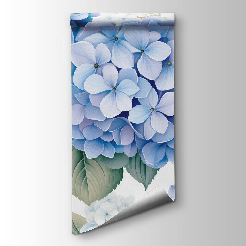 Hydrangeas in soft blue hues