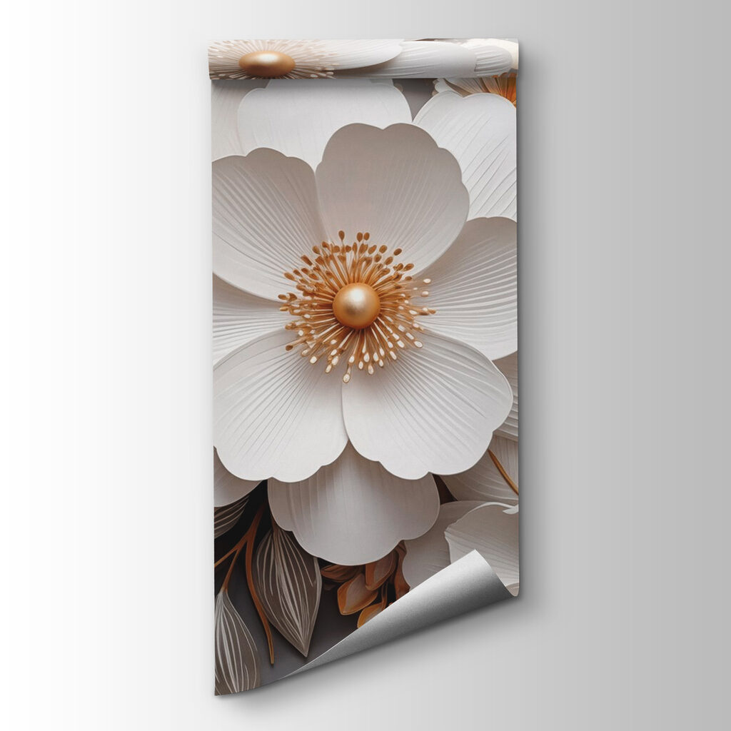 Elegant paper flowers in soft tones