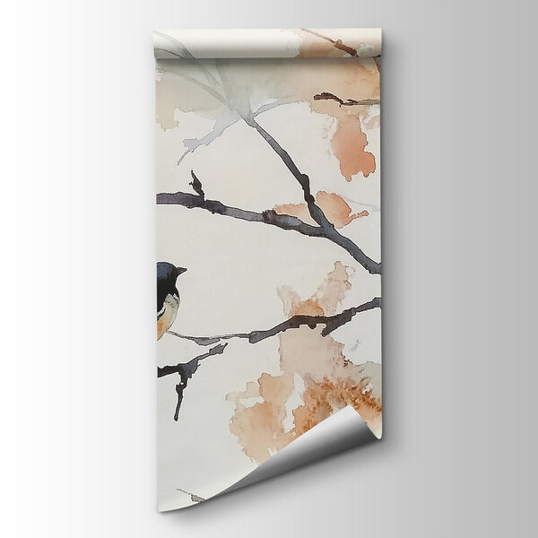 Watercolor of birds on a tree branch