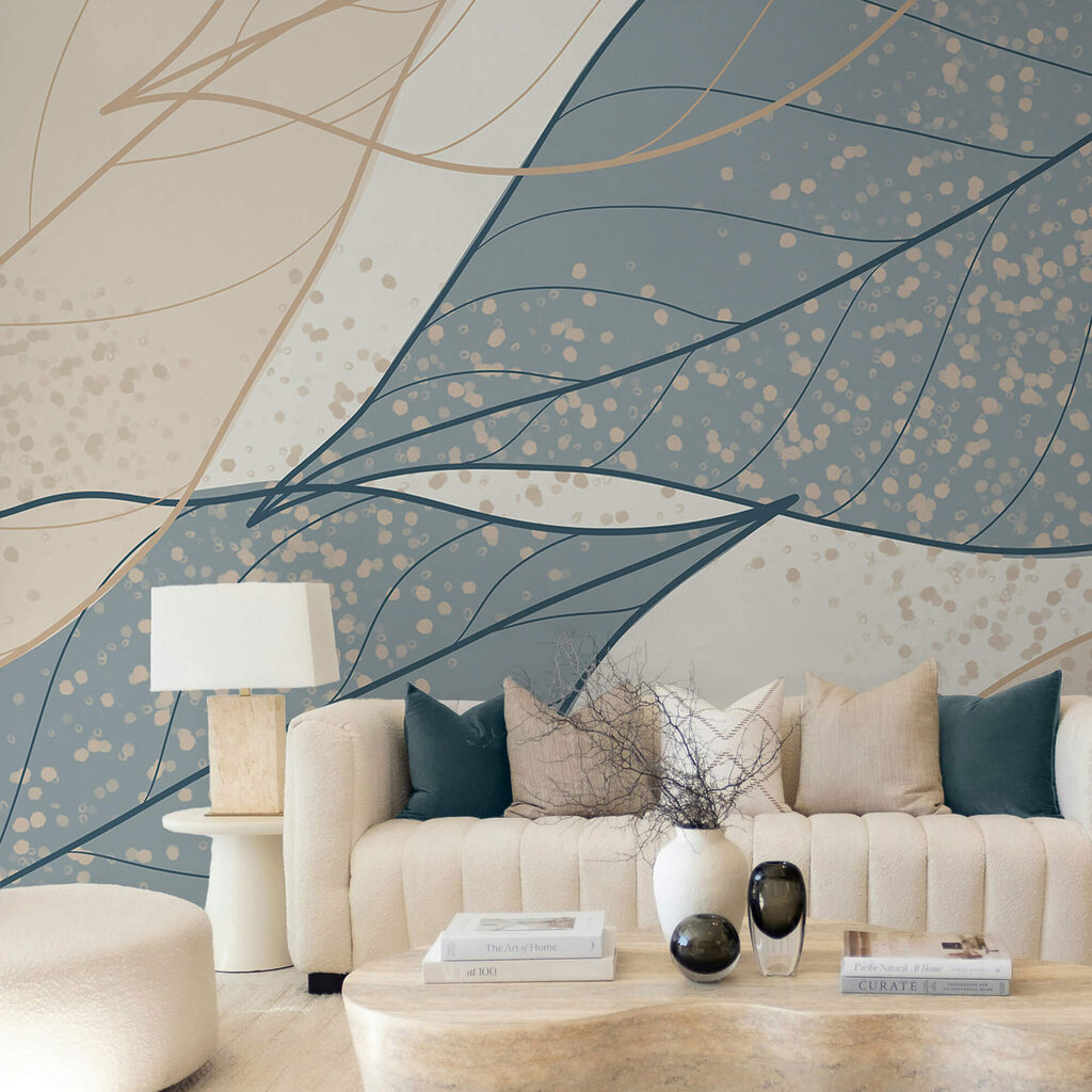 Jemné odstíny listových vzorů se prolínají