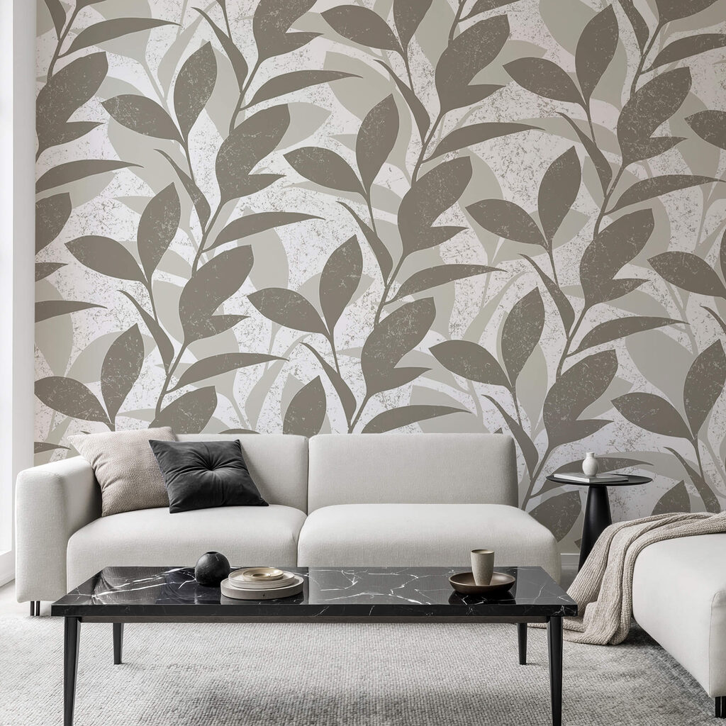 Vzor listů na bílém pozadí