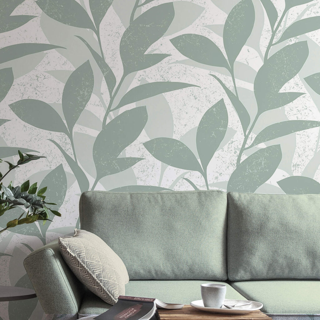 Vzor listů na bílém pozadí