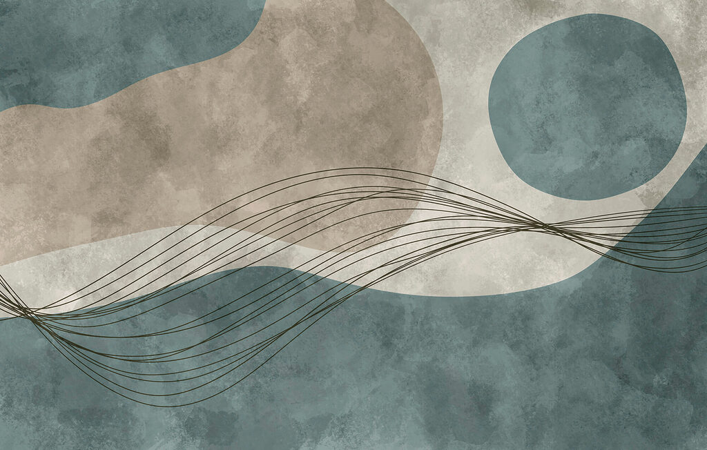 Blue and white background with circles and lines