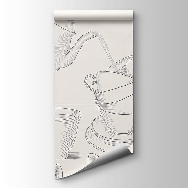 Teapot pouring into a stack of teacups