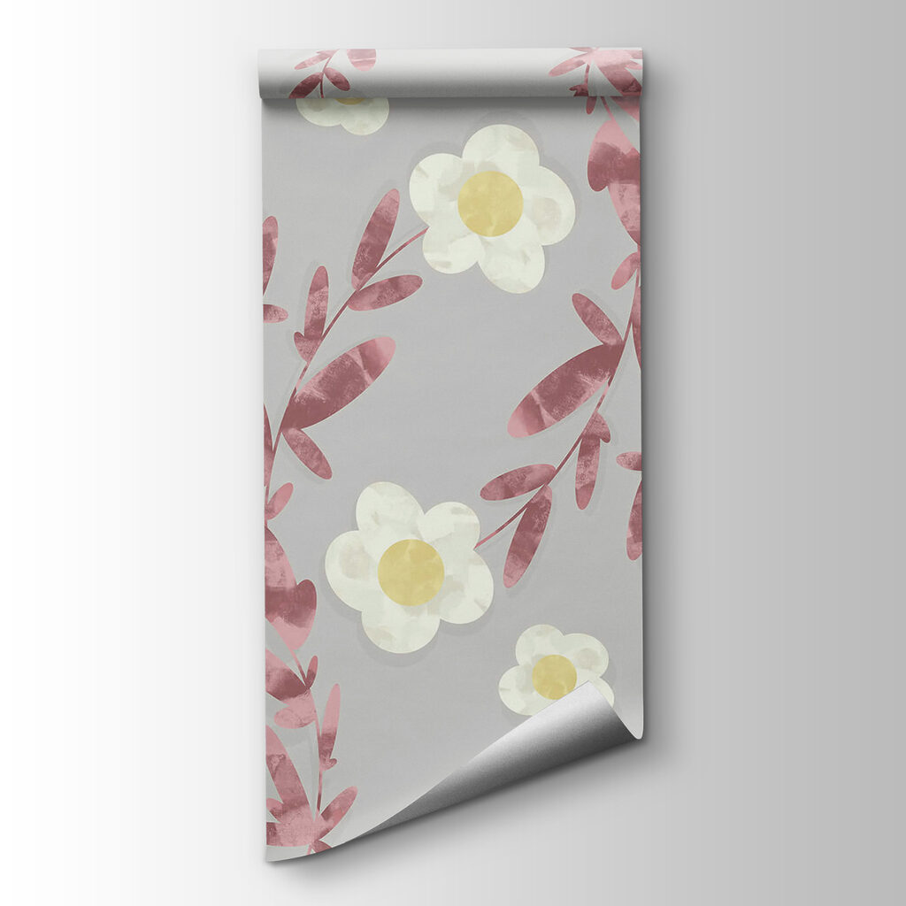 Pattern of white and yellow flowers