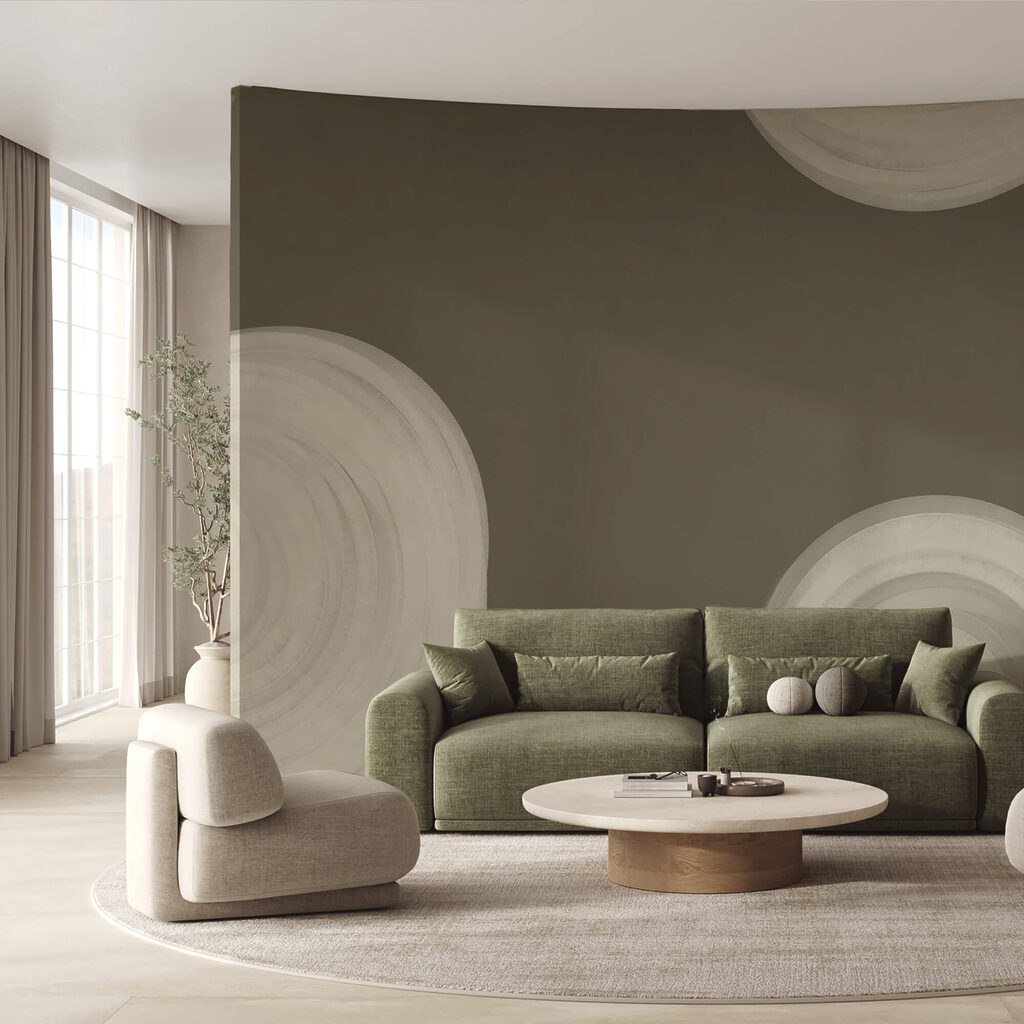 Bílý vířící objekt na hnědém pozadí