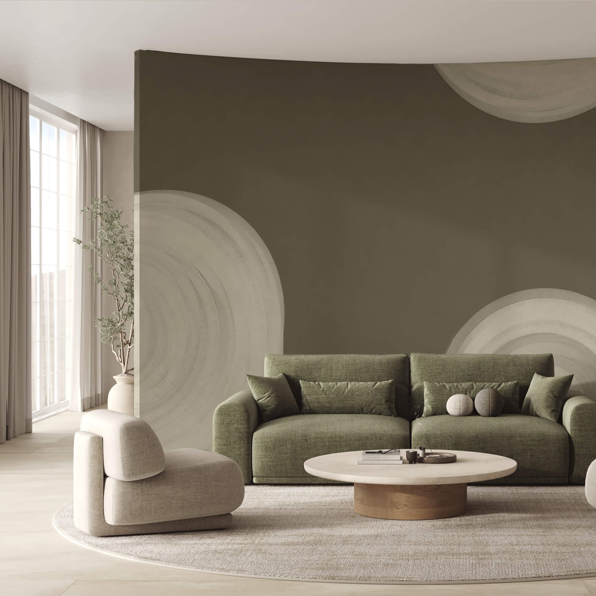 Bílý vířící objekt na hnědém pozadí