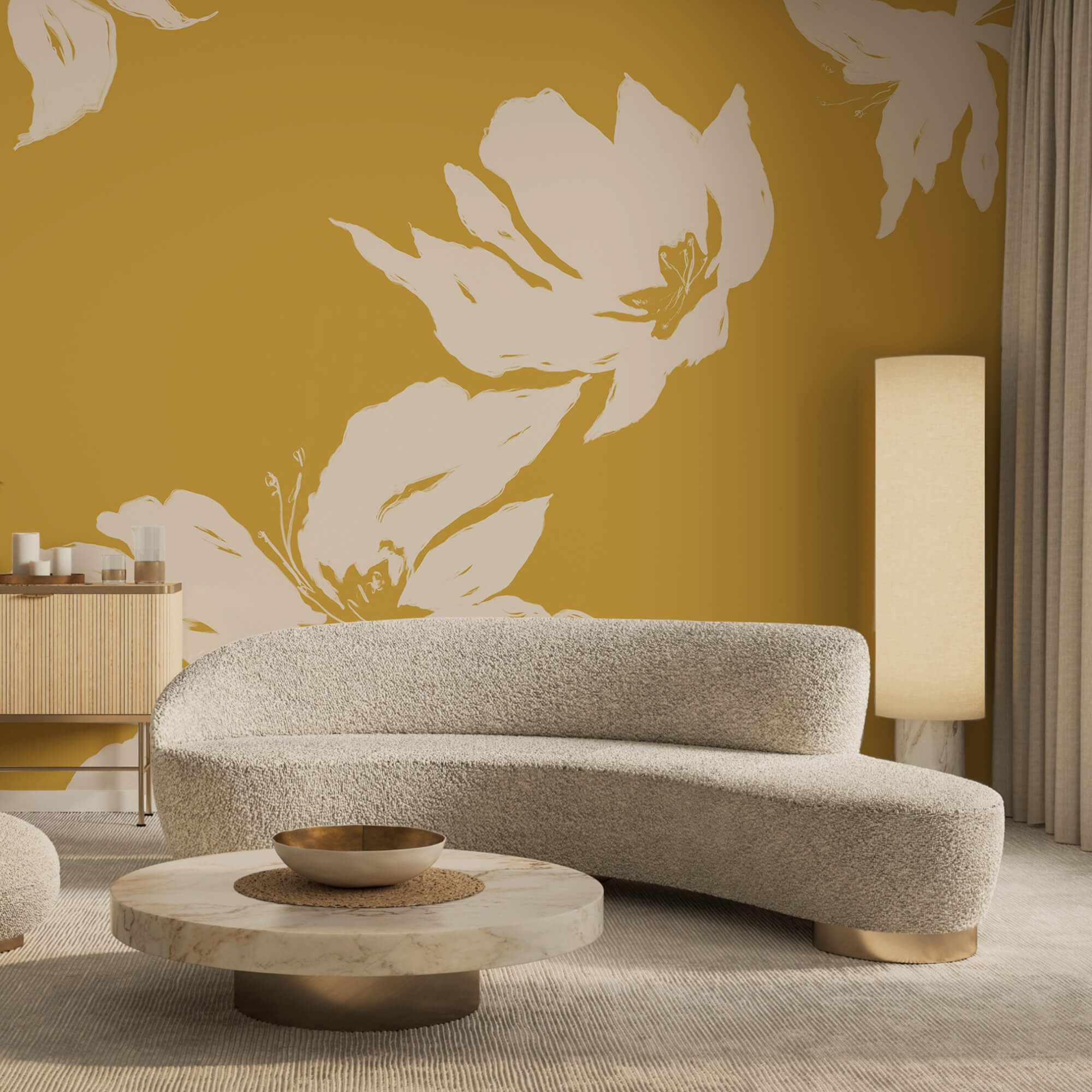 Květinový vzor na teplém pozadí