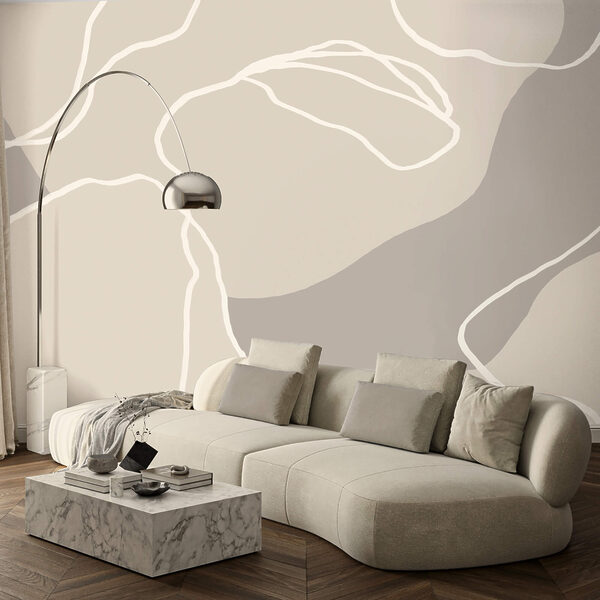 Bílé čáry na béžovém pozadí