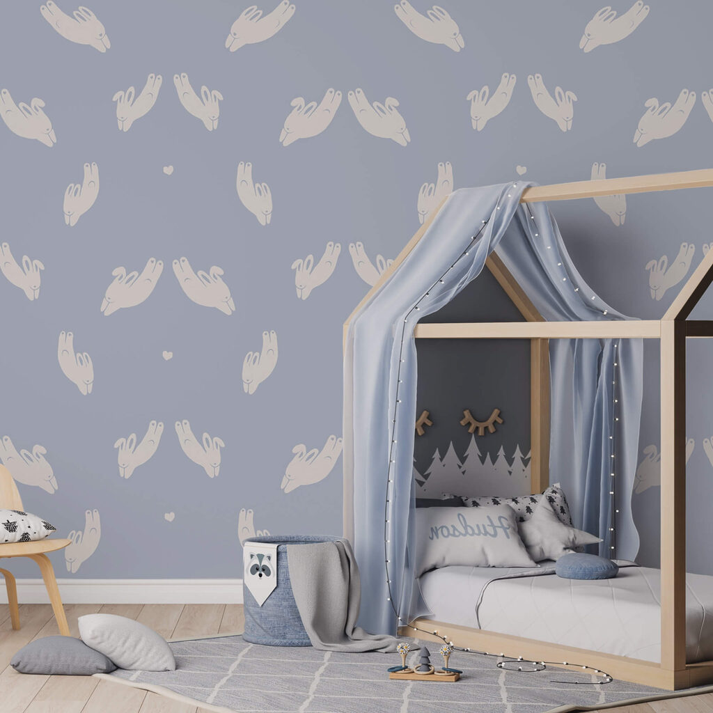 Vzor rukou na modrém pozadí