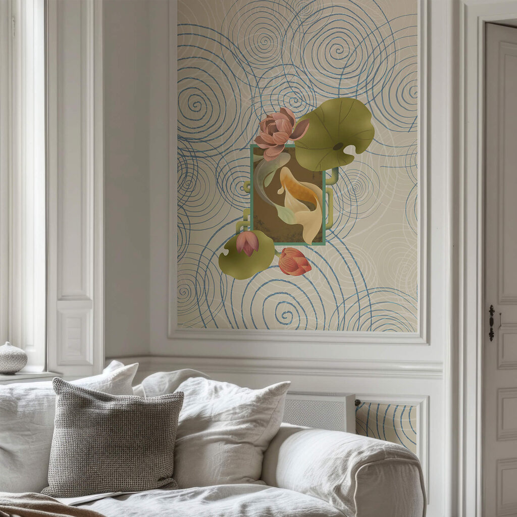 Vzor spirál a květin