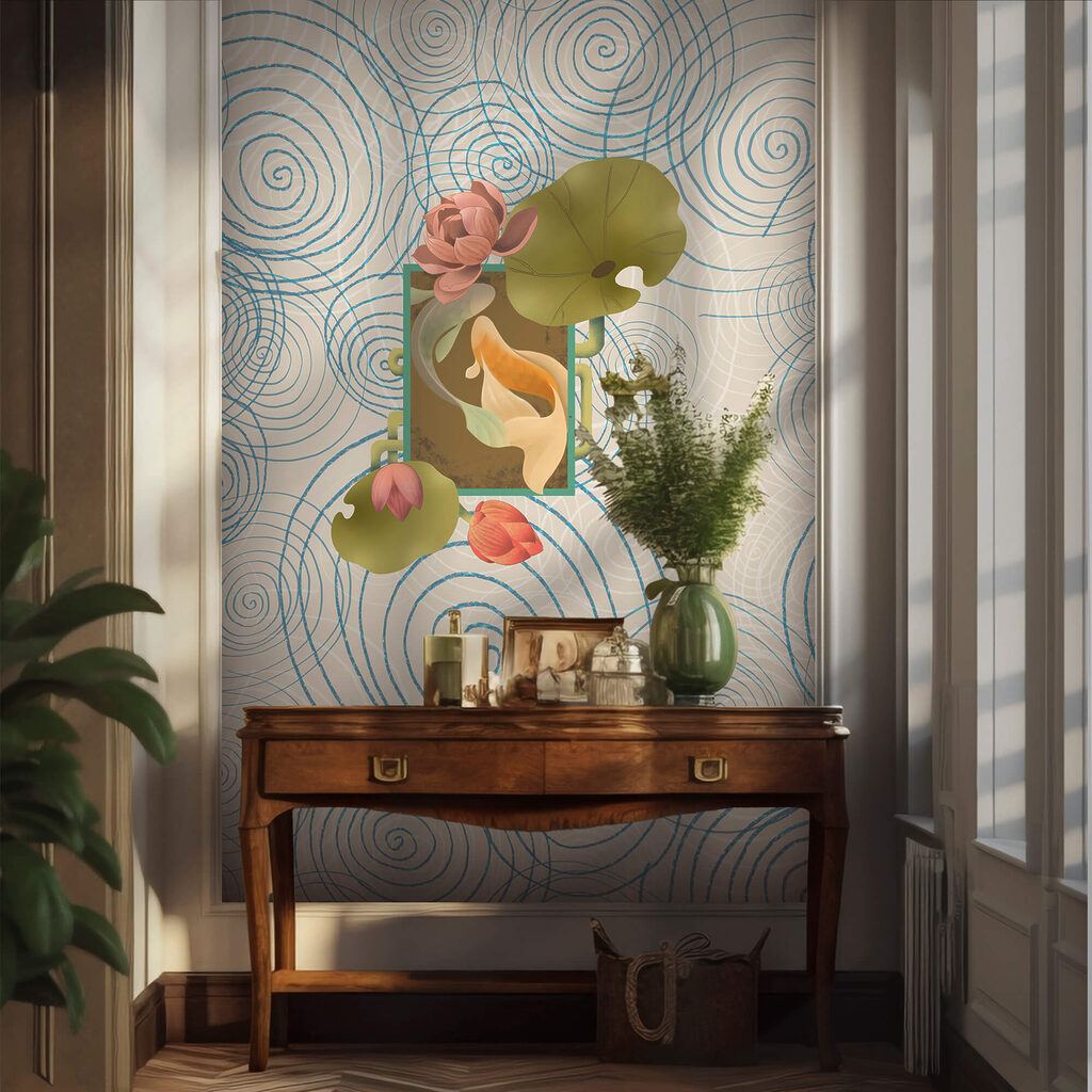 Vzor spirál a květin