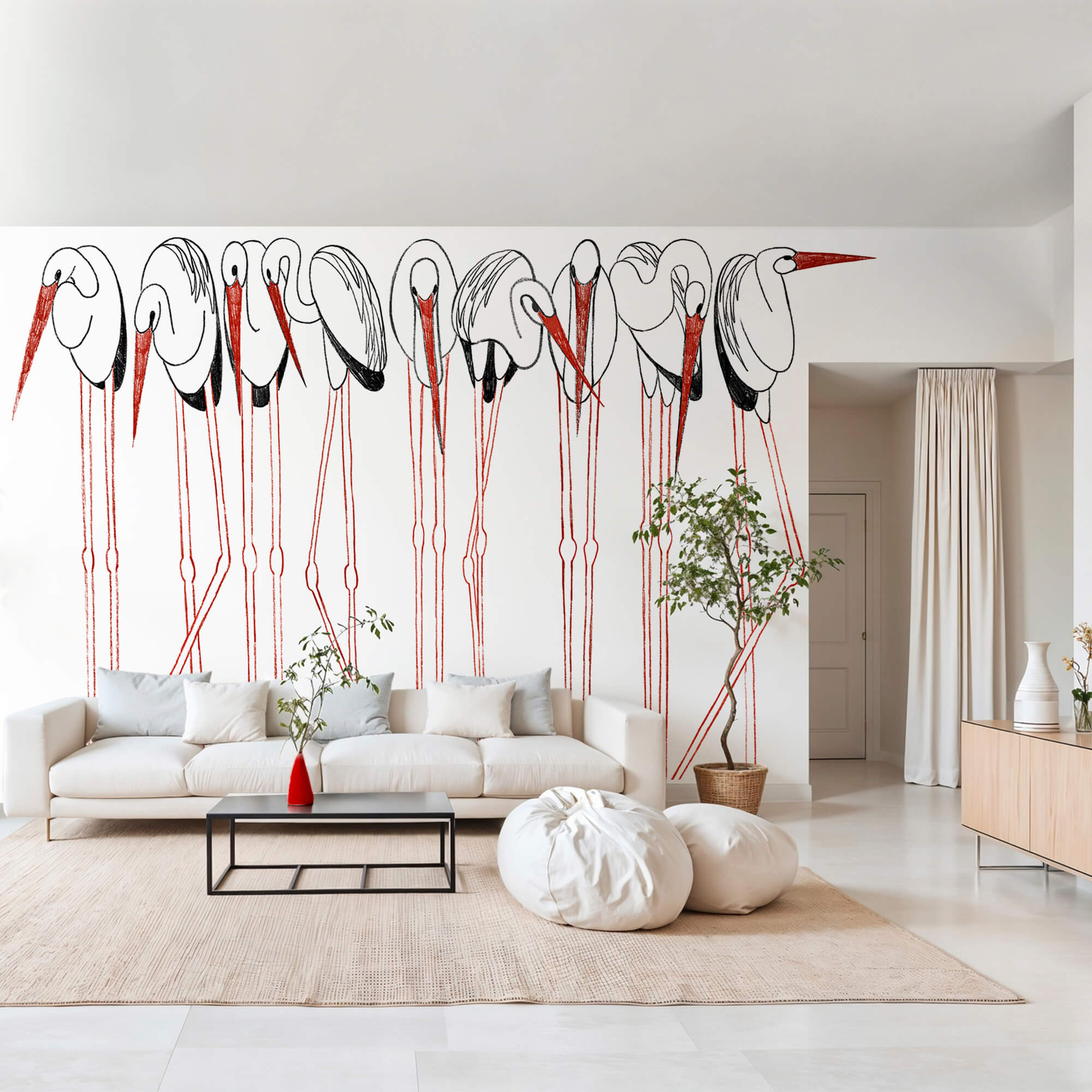 Skupina ptáků s dlouhýma nohama