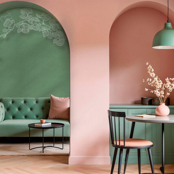 Jemné orchideje na zeleném pozadí