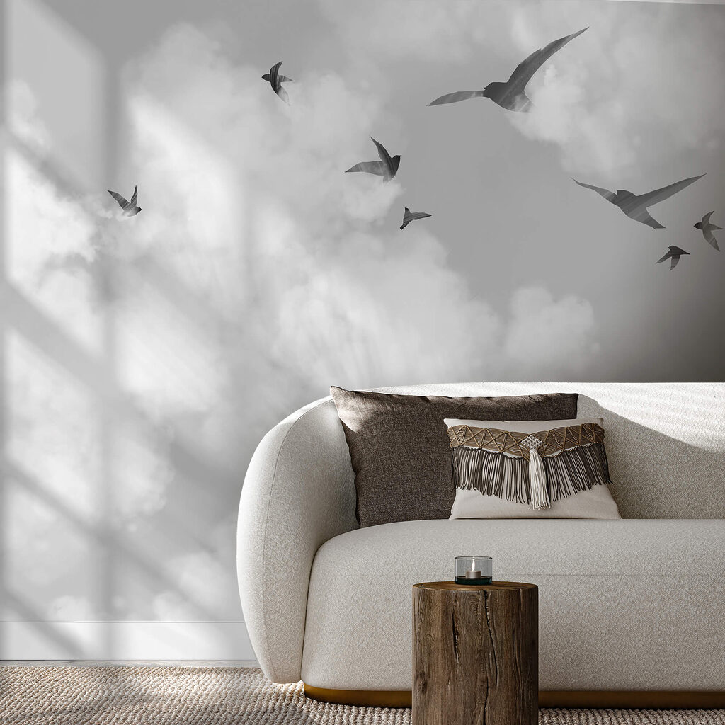 Ptáci létající ptáci na obloze