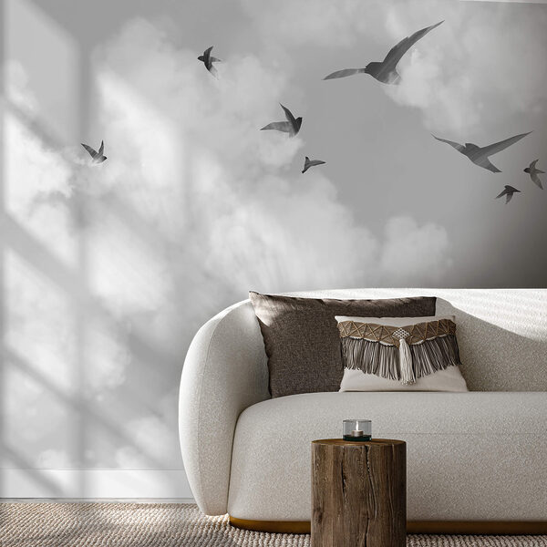 Ptáci létající ptáci na obloze