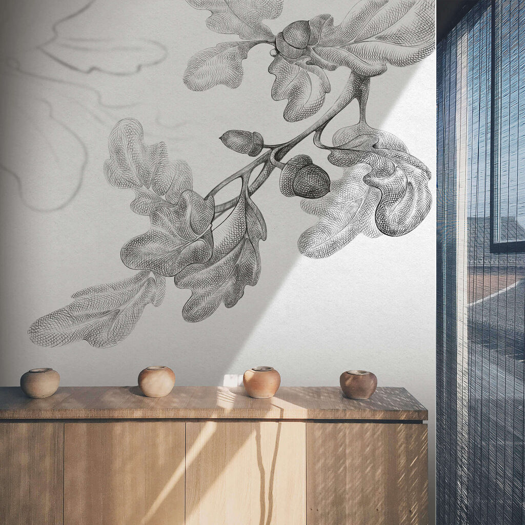 Kresba větve s listy