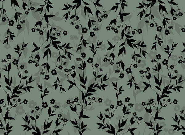 Black and white floral pattern