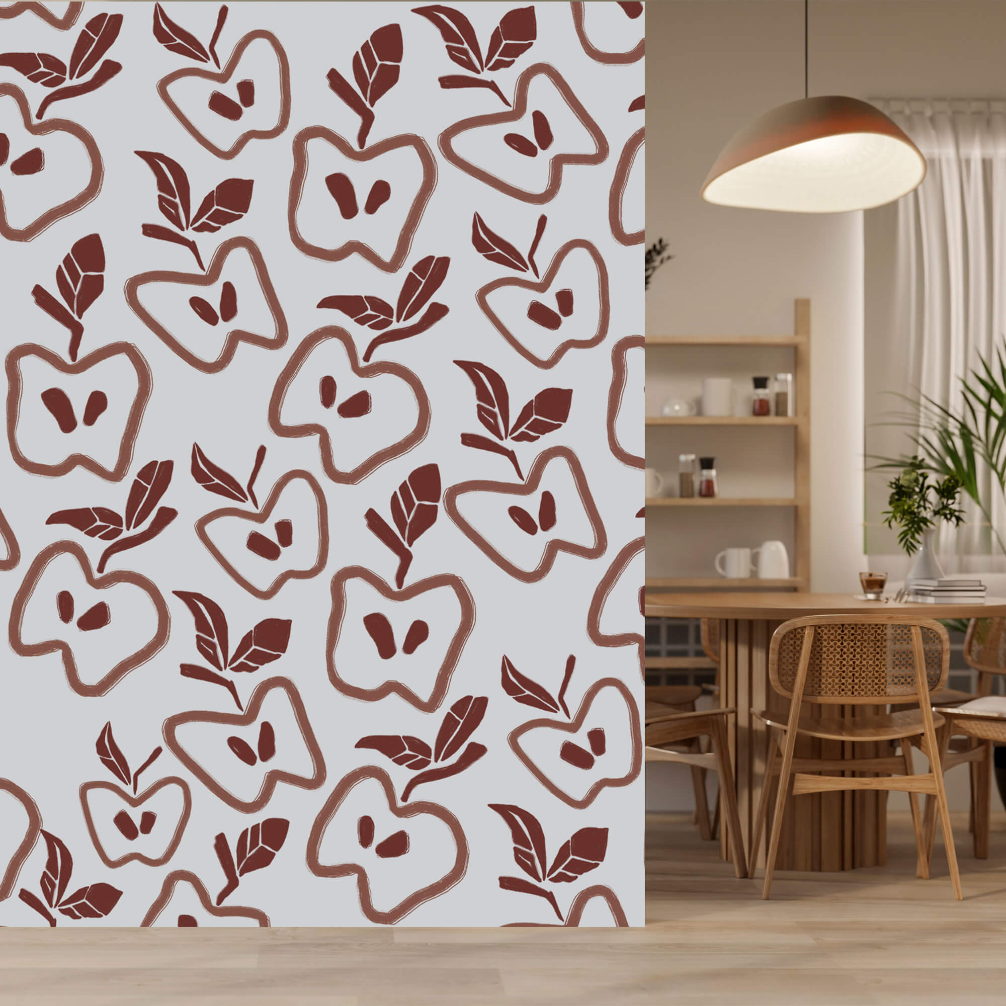 Vzor jablek a listů