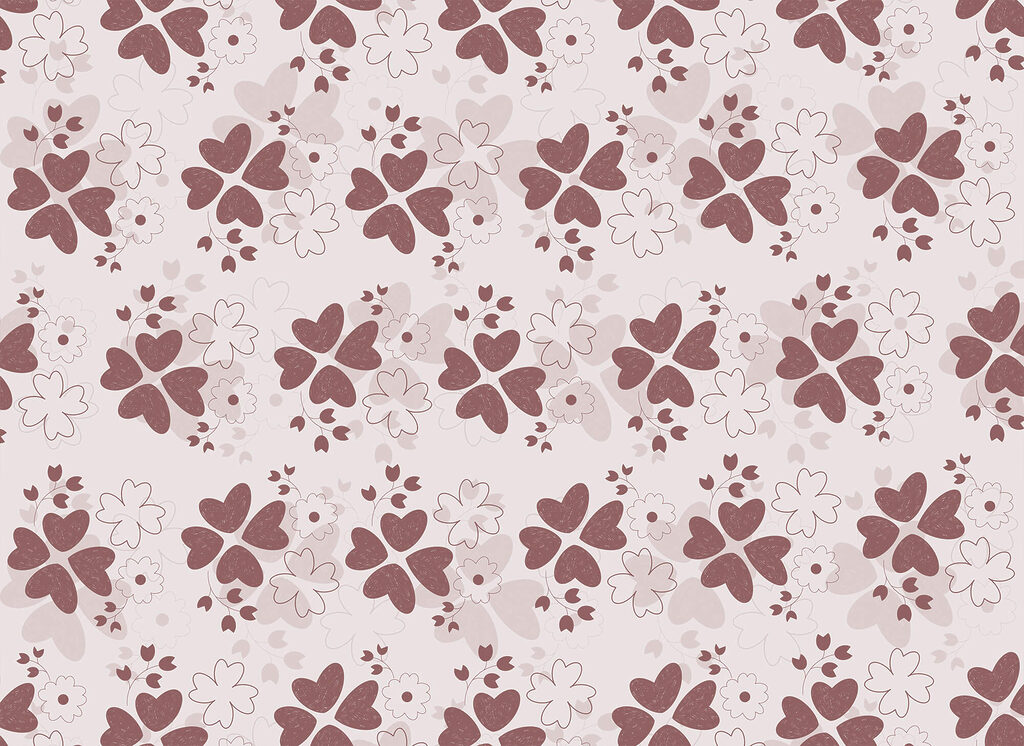 Pattern of flowers and leaves