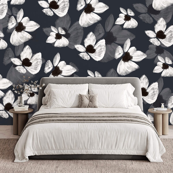 Vzor bílých květů