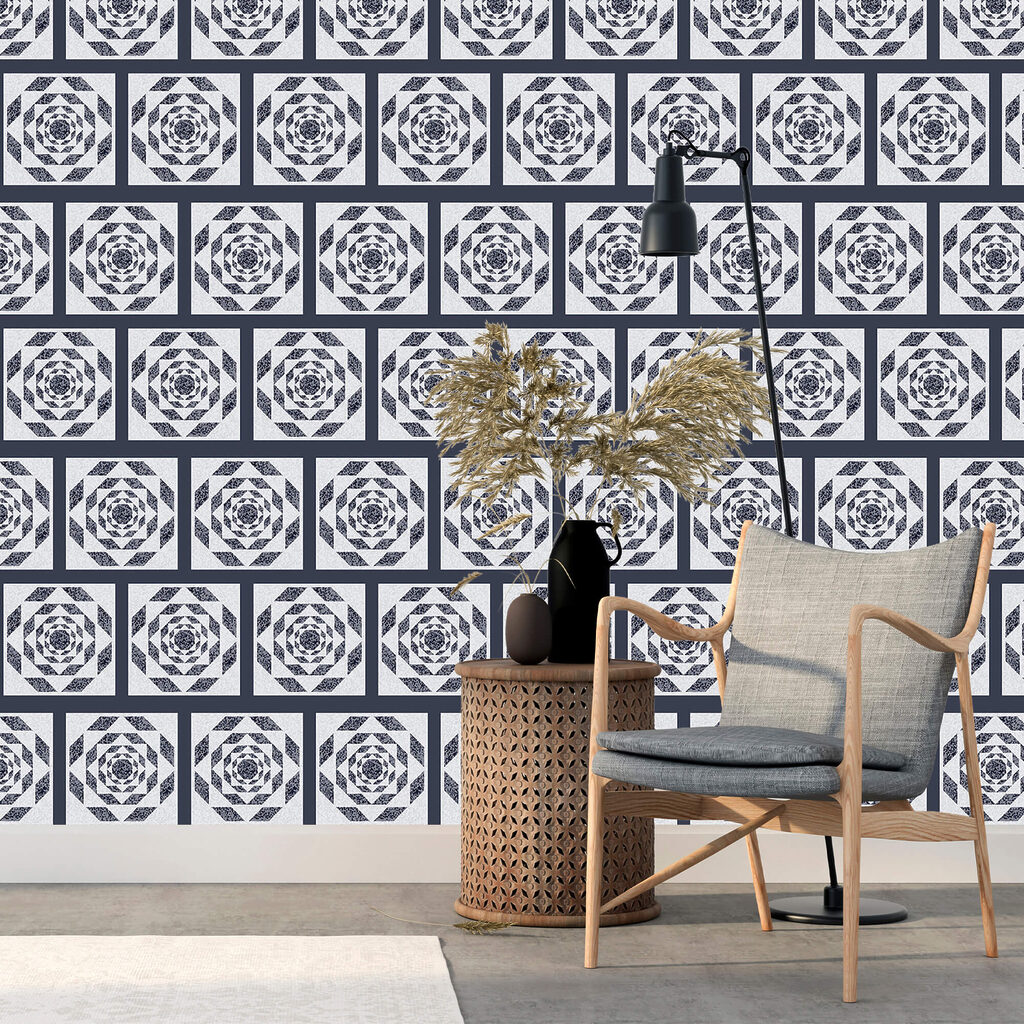 Vzor čtverců a vzor květiny