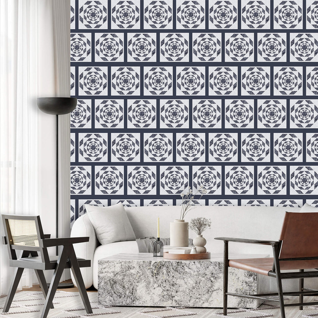 Vzor čtverců a vzor květiny