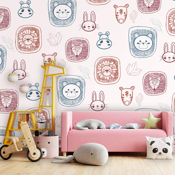 Vzor zvířat na bílém pozadí