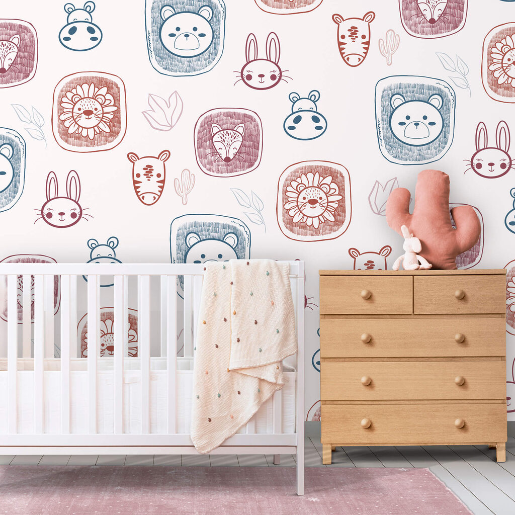 Vzor zvířat na bílém pozadí