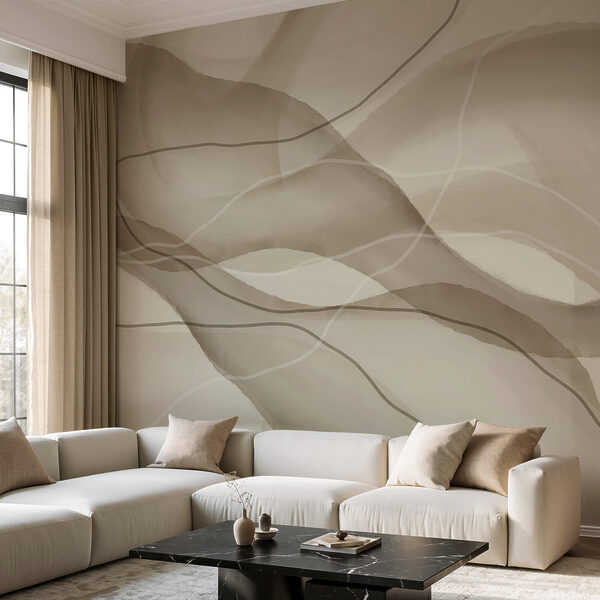 Klidné vlny v jemných zemitých tónech