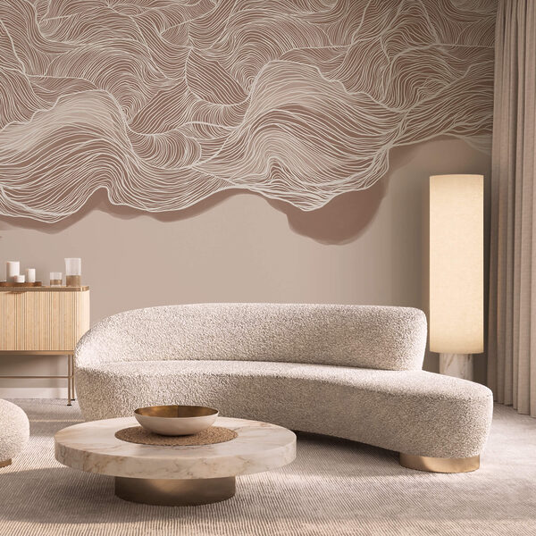 Hnědý a bílý vlnitý vzor